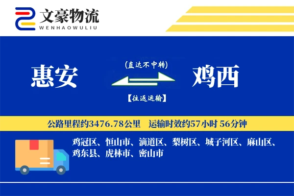 惠安到鸡西物流公司
