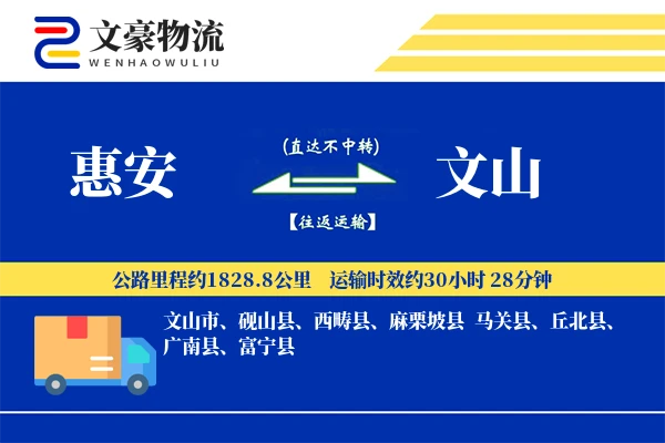惠安到文山物流公司